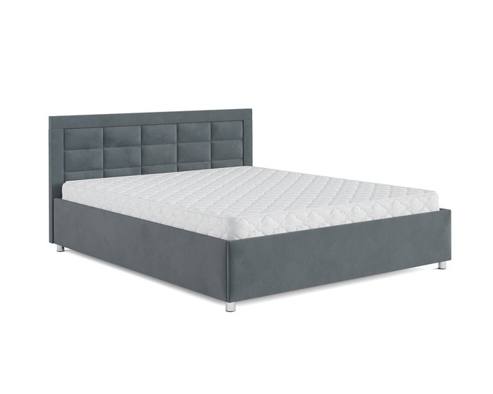 Кровать Версаль 140х190 серо-синего цвета с подъемным механизмом (велюр) - купить Кровати для спальни по цене 25390.0