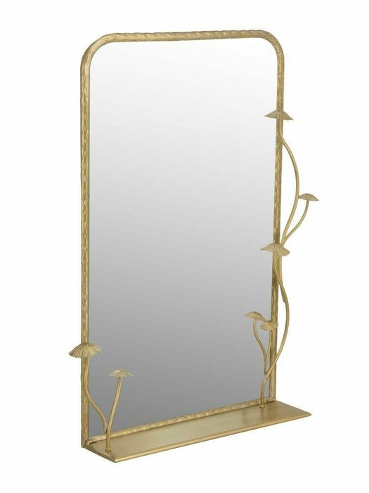 Настенное зеркало 60х90 с полкой золотого цвета - купить Настенные зеркала по цене 25020.0