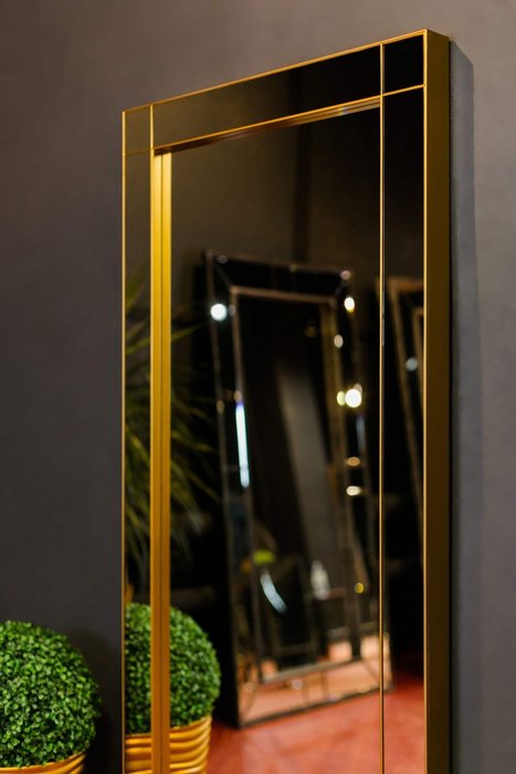 Зеркало настенное Asteria золотого цвета - лучшие Настенные зеркала в INMYROOM