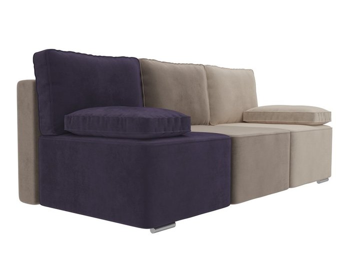 Прямой диван-кровать Радуга бежево-фиолетово-коричневого цвета - лучшие Прямые диваны в INMYROOM