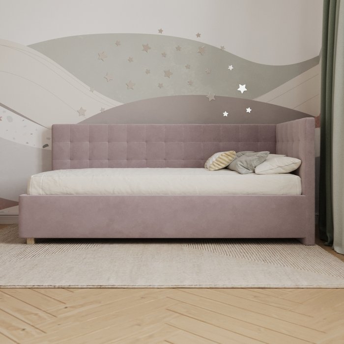 Кровать Версаль 90х200 розового цвета без подъемного механизма - лучшие Одноярусные кроватки в INMYROOM