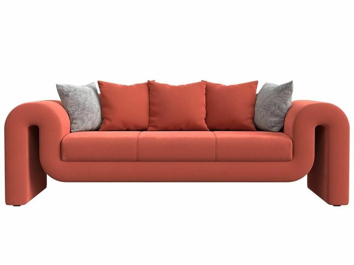 Прямой диван Волна кораллового цвета - купить Прямые диваны по цене 50999.0
