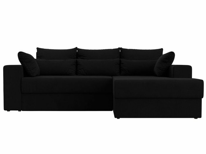 Угловой диван-кровать Майами черного цвета правый угол - купить Угловые диваны по цене 49999.0