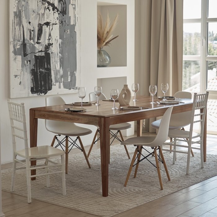 Обеденный стол из массива Маалван коричневого цвета - лучшие Обеденные столы в INMYROOM