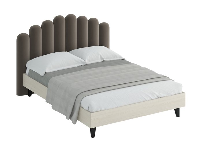 Кровать Queen Sharlotta с изголовьем серо-коричневого цвета 160х200