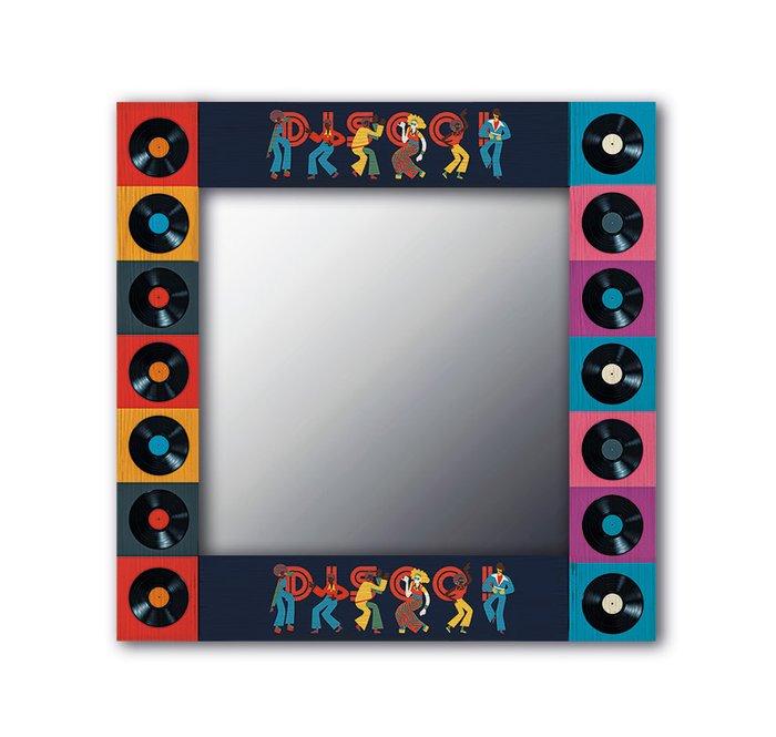 Настенное зеркало Диско 50х65 голубого цвета - купить Настенные зеркала по цене 13190.0