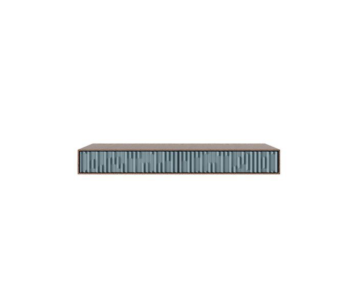 Подвесная консоль под ТВ The One Canyon с фасадом серо-синего цвета - купить Тумбы для ТВ по цене 37170.0