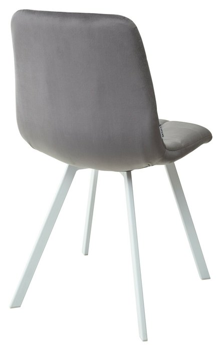 Стул Chilli Square серого цвета с белыми ножками - лучшие Обеденные стулья в INMYROOM