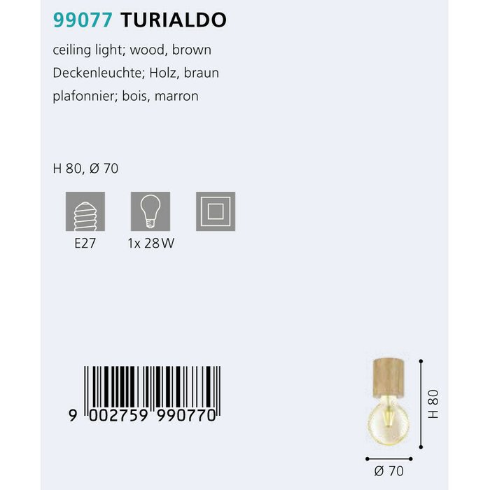 Потолочный светильник Eglo Turialdo 99077 - купить Потолочные светильники по цене 2690.0