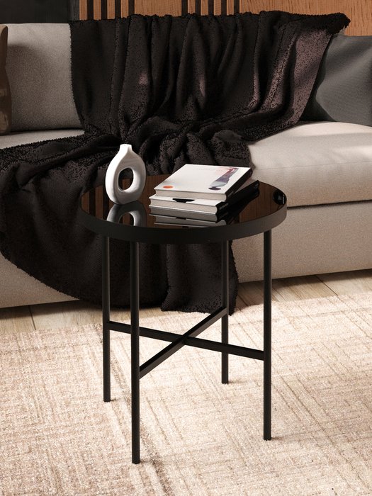 Стол журнальный МеталлАрт М011 черного цвета - лучшие Журнальные столики в INMYROOM Стол журнальный МеталлАрт М011 черного цвета - лучшие Журнальные столики в INMYROOM
