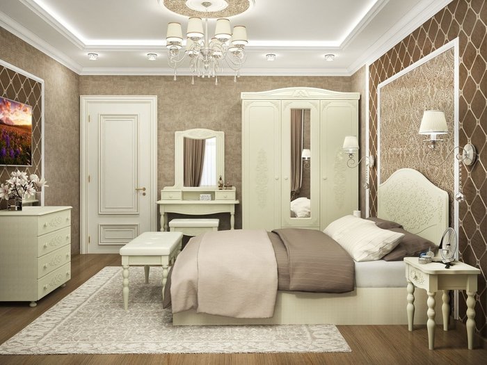 Кровать с подъемным механизмом Ассоль 140х200 бежевого цвета - лучшие Кровати для спальни в INMYROOM