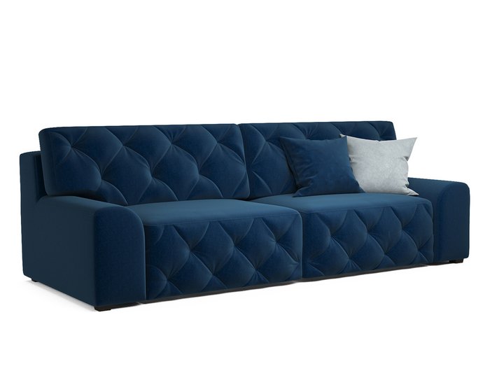 Прямой диван-кровать Милан темно-синего цвета