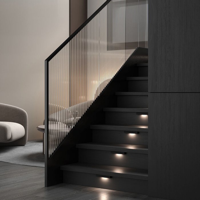Подсветка для лестниц 40163/LED 4000К черный IP65 40163/LED Rise