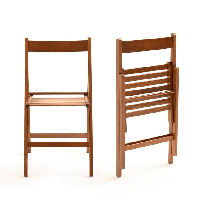 Комплект из двух удобных складных стульев Yann коричневого цвета - лучшие Обеденные стулья в INMYROOM