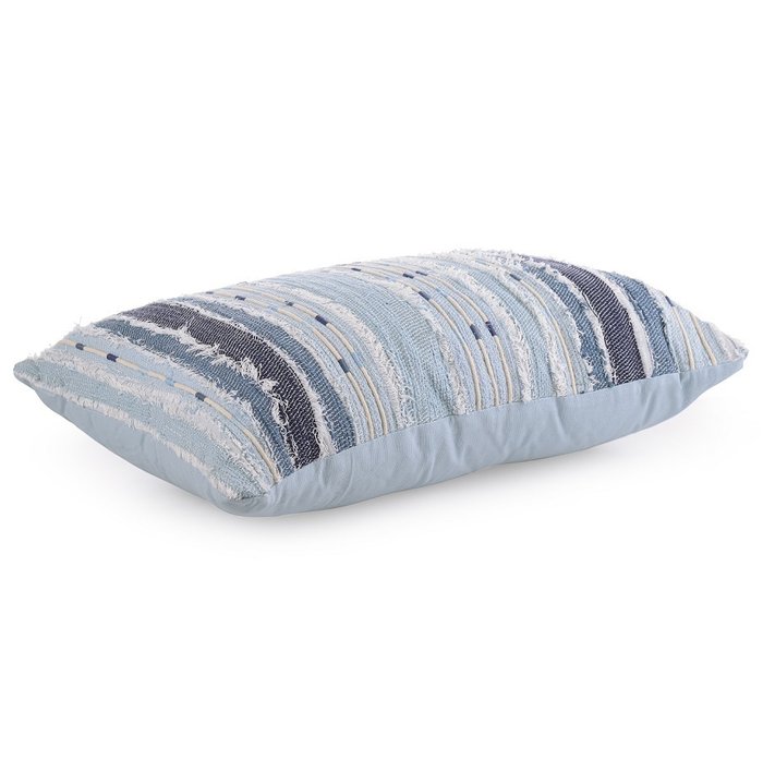 Подушка декоративная в полоску Ethnic голубого цвета - купить Декоративные подушки по цене 2490.0