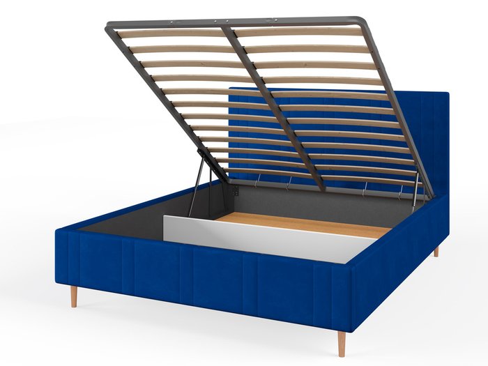 Кровать Афина-2 160х200 синего цвета с подъемным механизмом - лучшие Кровати для спальни в INMYROOM