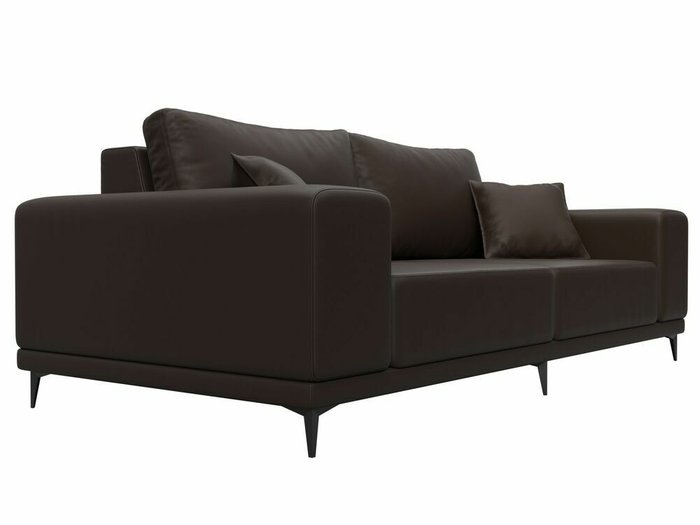 Прямой диван Льюес темно-коричневого цвета (экокожа) - лучшие Прямые диваны в INMYROOM
