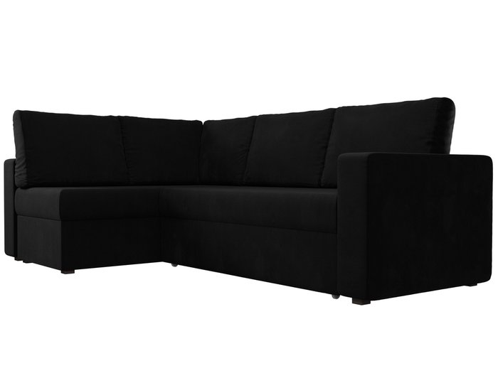 Угловой диван-кровать Оливер черного цвета левый угол - лучшие Угловые диваны в INMYROOM