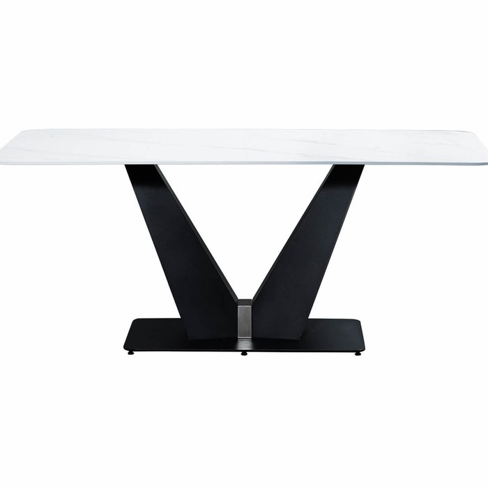 Обеденный стол Niks бело-черного цвета - купить Обеденные столы по цене 49555.0