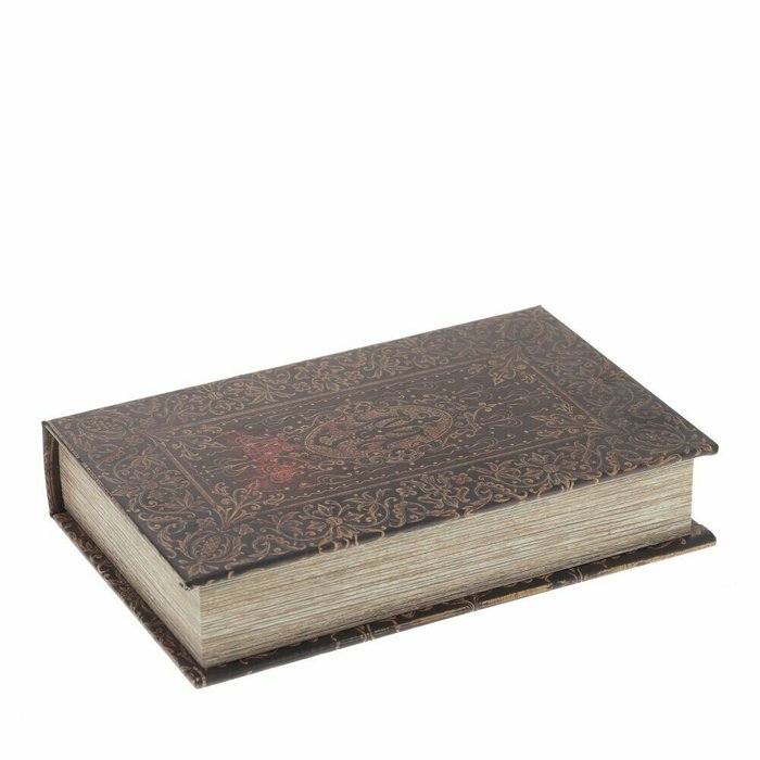 Шкатулка-книга с замком H24 темно-коричневого цвета - лучшие Шкатулки в INMYROOM