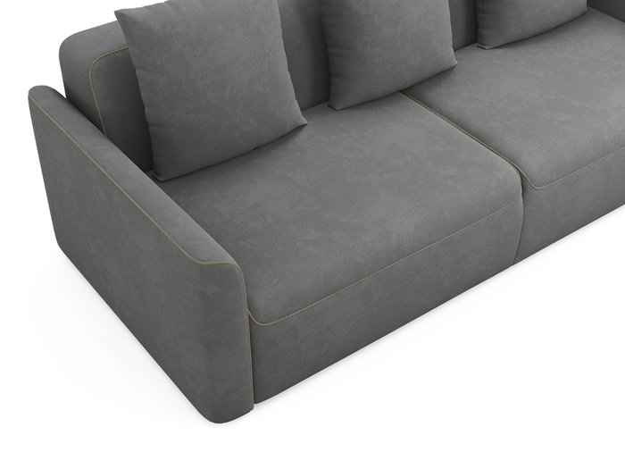 Диван-кровать Erding серого цвета с бежевым кантом - лучшие Прямые диваны в INMYROOM