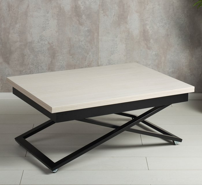 Стол-трансформер Accord цвета дуб анкор с черными опорами - купить Обеденные столы по цене 14990.0