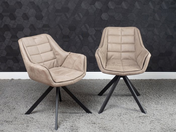 Стул с подлокотниками Orion серо-бежевого цвета - купить Обеденные стулья по цене 12990.0