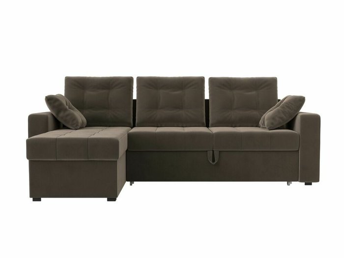 Угловой диван-кровать Камелот коричневого цвета левый угол - купить Угловые диваны по цене 48999.0