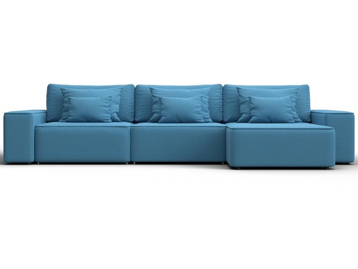 Угловой диван-кровать Лига-074 голубого цвета - купить Угловые диваны по цене 81990