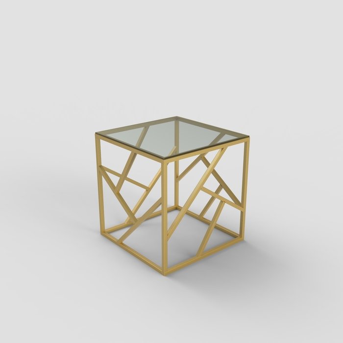 Журнальный столик "Ellis" золото с прозрачным стеклом (450х550х550)