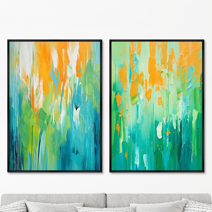 Набор из двух репродукций картин Landscape collection, blooming, 2024г. - купить Картины по цене 49998.0