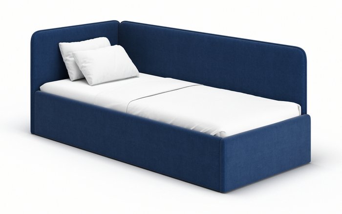 Кровать-диван Leonardo 70х160 темно-синего цвета с двумя ящиками - купить Одноярусные кроватки по цене 20160.0