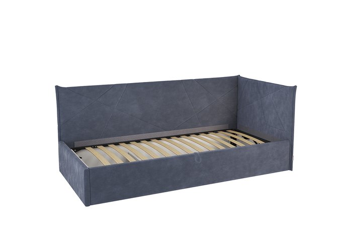 Кровать Квест 90х200 синего цвета с подъемным механизмом  - купить Кровати для спальни по цене 26590.0