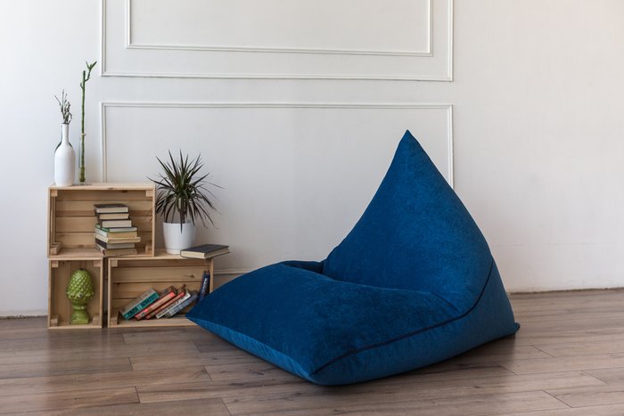 Кресло Пирамида синего цвета - купить Бескаркасная мебель по цене 5790.0