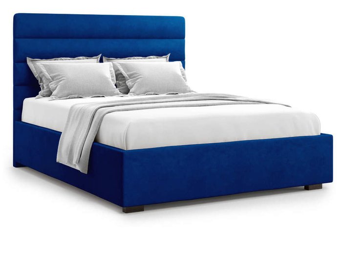 Кровать Karezza без подъемного механизма 180х200 синего цвета