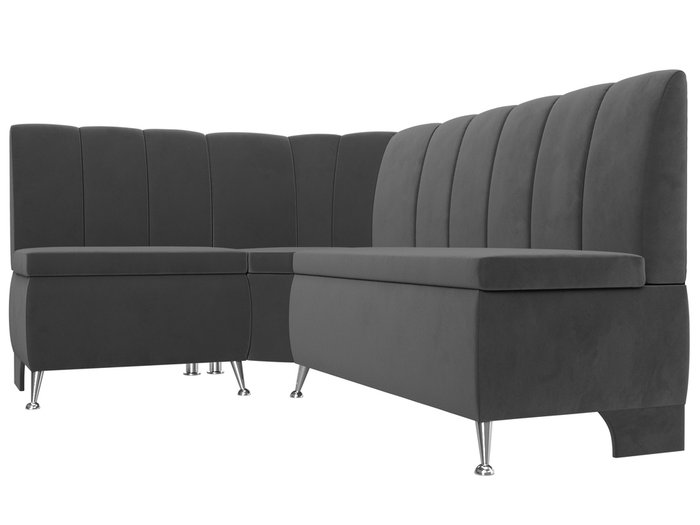 Кухонный угловой диван Кантри серого цвета левый угол - лучшие Угловые диваны в INMYROOM