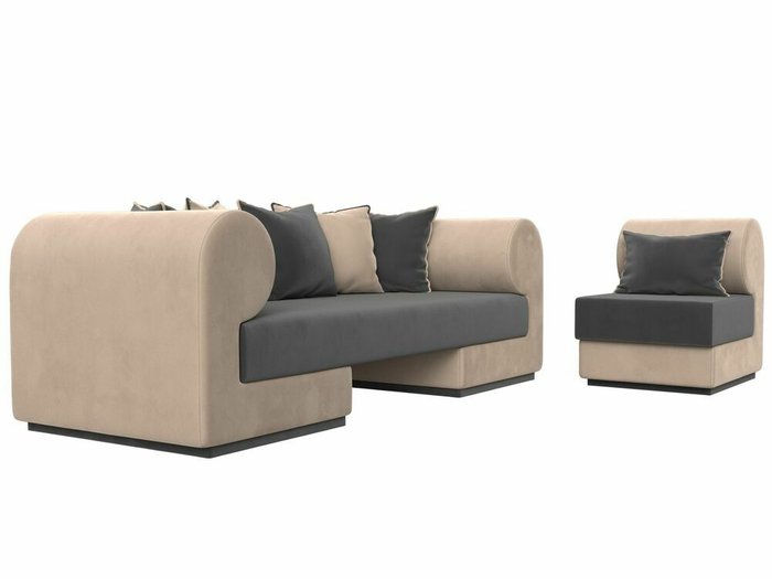 Набор мягкой мебели Кипр 2 серо-бежевого цвета - лучшие Комплекты мягкой мебели в INMYROOM
