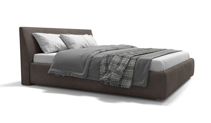 Кровать без подъемного механизма Алти 140х200 коричневого цвета