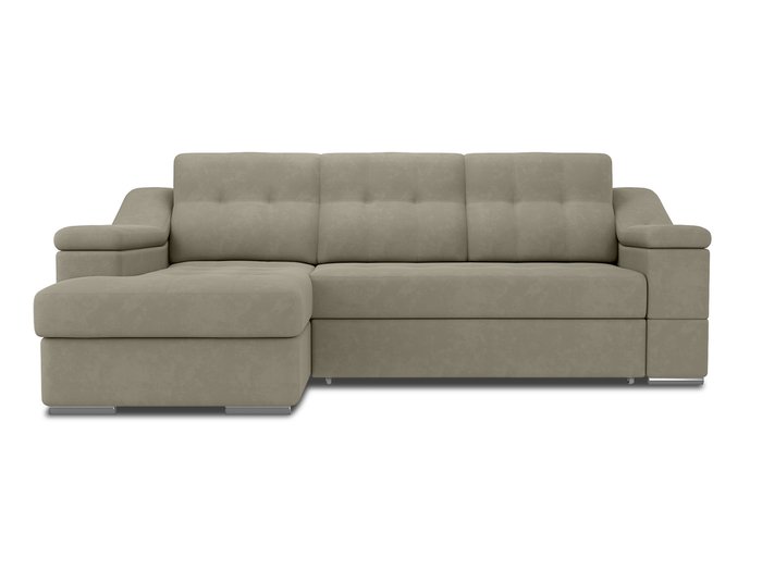 Угловой диван-кровать левый Liverpool бежево-серого цвета