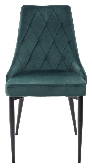 Стул Nepal Bluvel темно-зеленого цвета с черными ножками  - купить Обеденные стулья по цене 7450.0