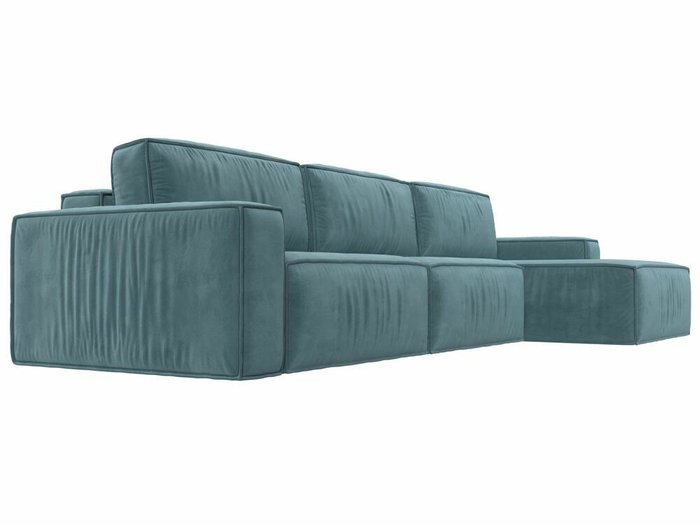 Угловой диван-кровать Прага Классик лонг темно-бирюзового цвета правый угол - лучшие Угловые диваны в INMYROOM