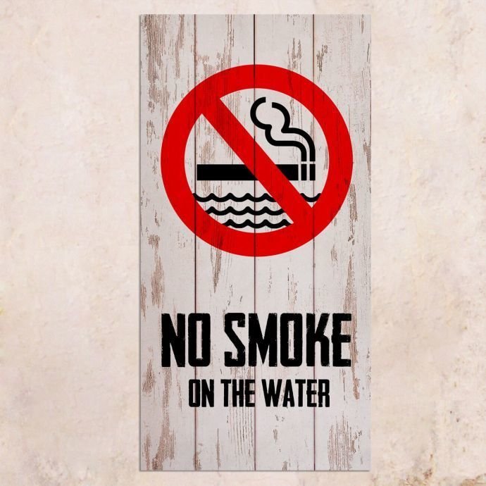 Панно на дереве No smoke on the water 40х80