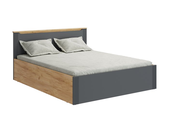 Кровать с подъемным механизмом Эмилия 160х200 серого цвета