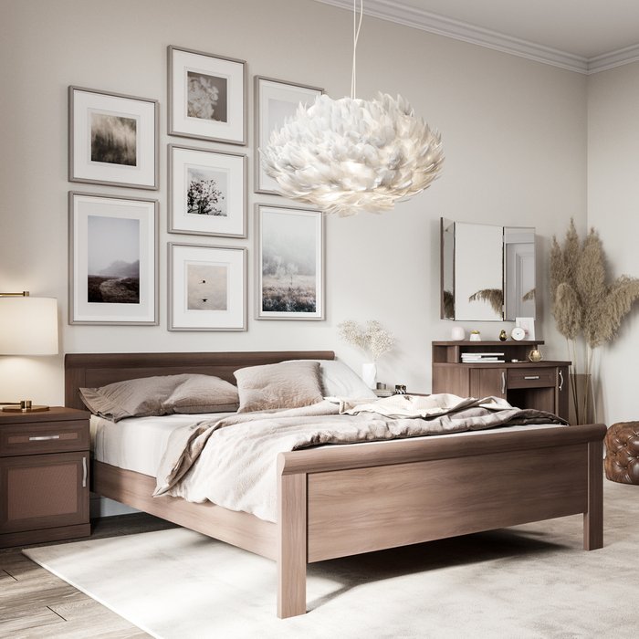Кровать Магна 140х200 коричневого цвета - купить Кровати для спальни по цене 25686.0