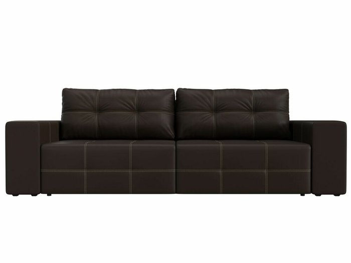 Прямой диван-кровать Перри коричневого цвета (экокожа) - купить Прямые диваны по цене 55999.0