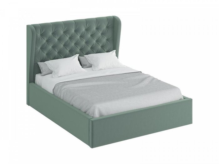 Кровать Jazz серо-зеленого цвета с подъемным механизмом 180х200