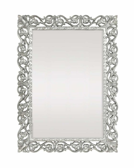 Настенное зеркало Бергамо taiwan silver в серебряной раме