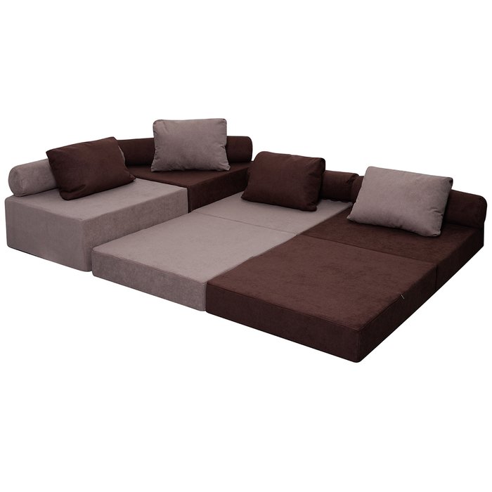  Диван угловой модульный Space коричневого цвета - лучшие Бескаркасная мебель в INMYROOM
