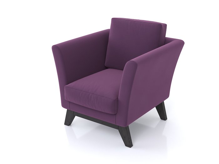 Кресло Дублин с ножками из массива сосны и обивкой из фиолетового велюра - купить Интерьерные кресла по цене 19990.0
