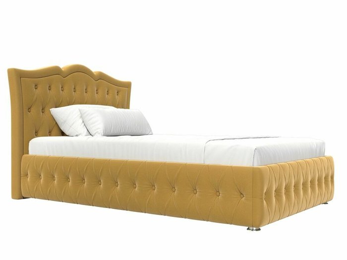 Кровать Герда 140х200 желтого цвета с подъемным механизмом  - лучшие Кровати для спальни в INMYROOM